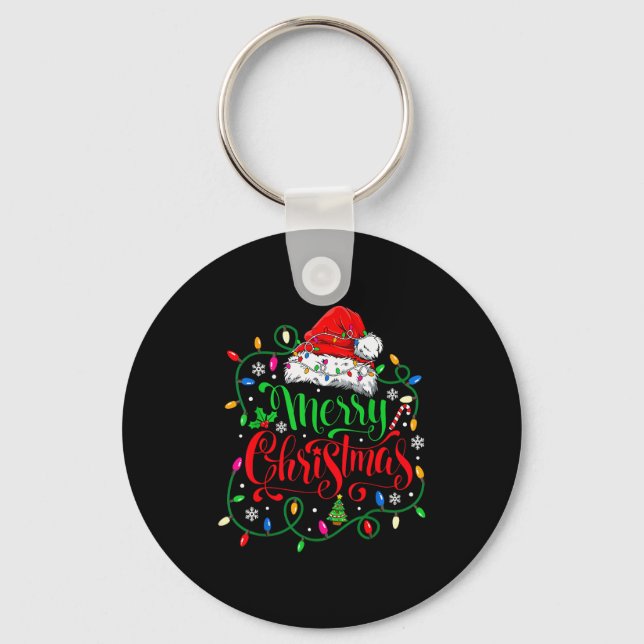Merry Christmas Family Funny Christmas Women Men X Key Ring (Front)