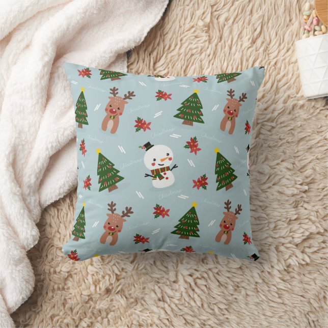 Merry Christmas family Gathering Set on Warm Cushion (Blanket)