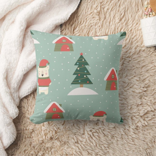 Merry Christmas family Gathering Set on Warm Cushion (Blanket)