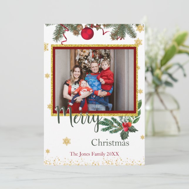 Merry Christmas Family Greeting Card  (Standing Front)