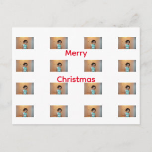 Merry Christmas Family Kids Baby Photo Template  Postcard