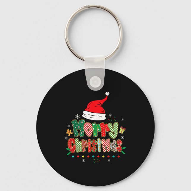 Merry Christmas Family Matching Outfit Xmas Squad  Key Ring (Front)