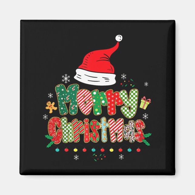 Merry Christmas Family Matching Outfit Xmas Squad  Magnet (Front)
