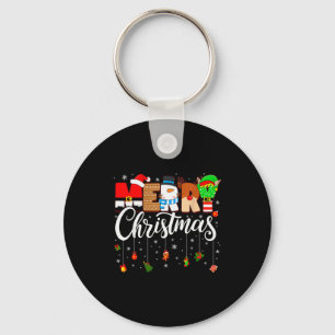 Merry Christmas Family Matching Pajamas Xmas Men W Key Ring