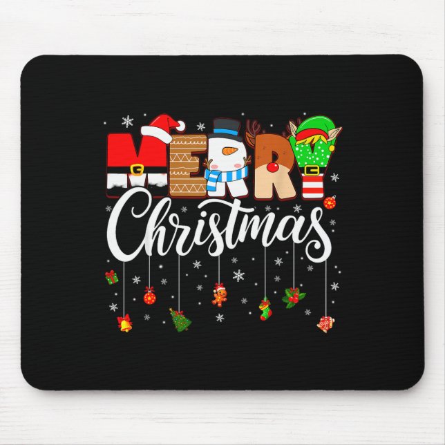Merry Christmas Family Matching Pajamas Xmas Men W Mouse Mat (Front)