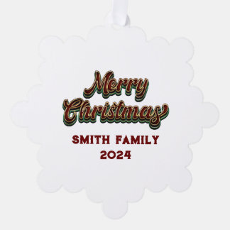 Merry Christmas - Family Matching Tree Decoration Card