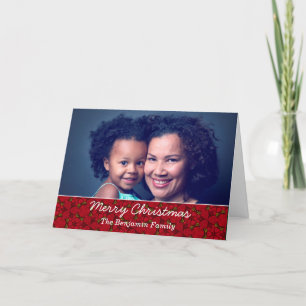 Merry Christmas Family Mum Baby Photo Personalise Holiday Card