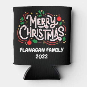 Merry Christmas Family Name 2022 Can Cooler