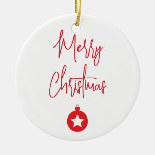 Merry Christmas Family New Year Message Ceramic Tree Decoration