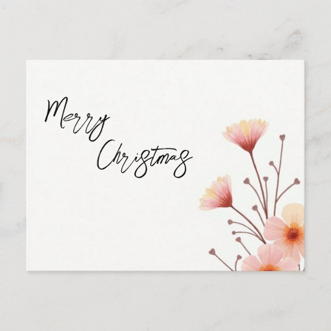 Merry Christmas Family New Year Message Holiday Postcard (Front)