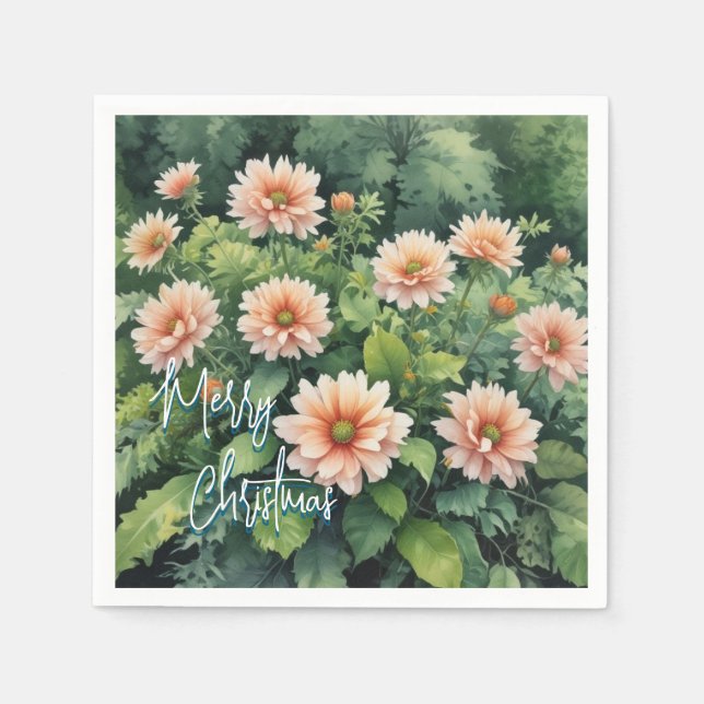 Merry Christmas Family New Year Message Napkin (Front)