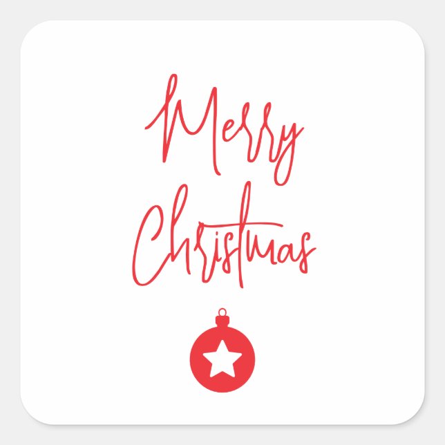 Merry Christmas Family New Year Message Square Sticker (Front)