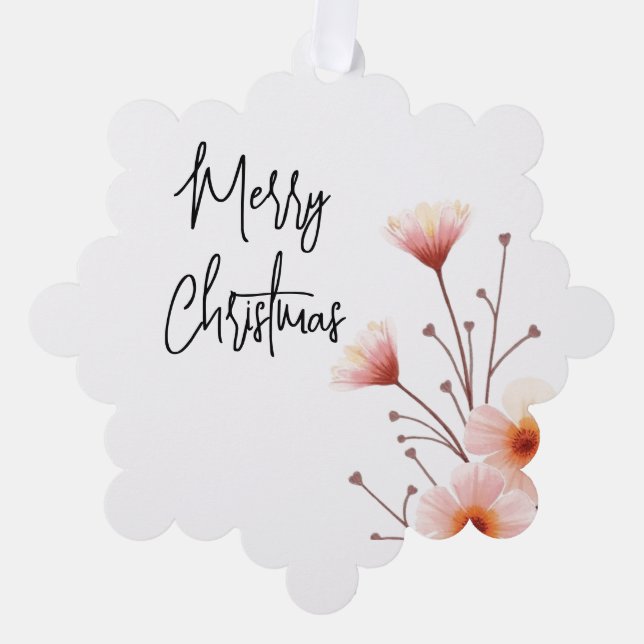 Merry Christmas Family New Year Message Tree Decoration Card (Front)