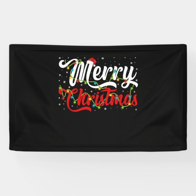 Merry Christmas Family Ornament Light Banner (Horizontal)