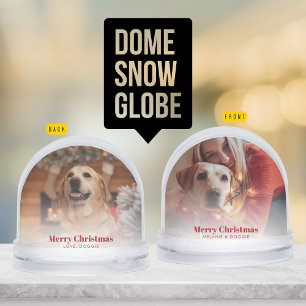 Merry Christmas Family Pet Photo Custom Snowglobe