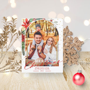 Merry Christmas Family Photo Arch Christmas Card