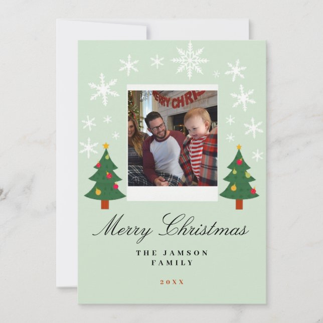 Merry Christmas Family Photo Card (Front)