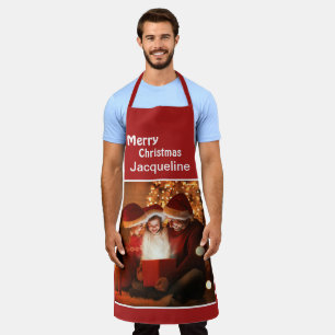 Merry Christmas Family Photo Child Personalise   Apron
