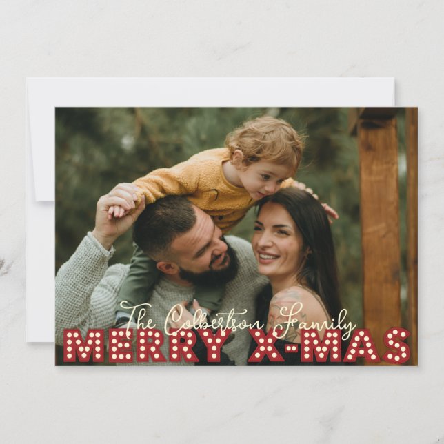 Merry Christmas Family Photo Christmas Card (Front)