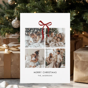Merry Christmas Family Photo Collage Gift Holiday Card