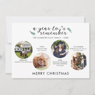 Merry Christmas Family Photo Collage Holiday Card