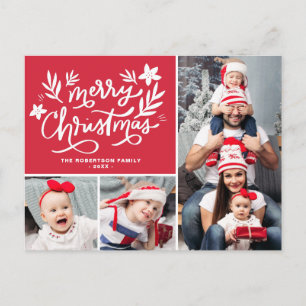 merry christmas family photo collage holiday postcard