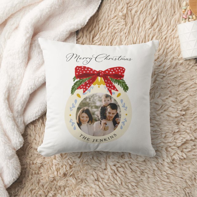 Merry Christmas Family Photo Cushion (Blanket)