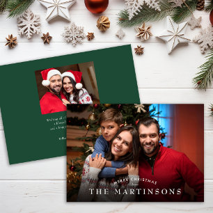 Merry Christmas Family Photo Elegant Christmas Holiday Card