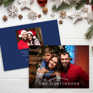 Merry Christmas Family Photo Elegant Christmas Holiday Card