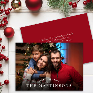 Merry Christmas Family Photo Elegant Christmas Holiday Card