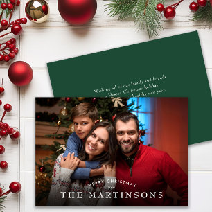 Merry Christmas Family Photo Elegant Christmas Holiday Card