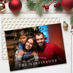 Merry Christmas Family Photo Elegant Christmas Holiday Card