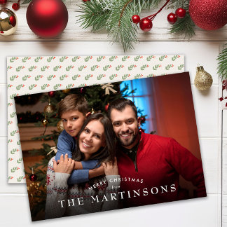 Merry Christmas Family Photo Elegant Christmas Holiday Card
