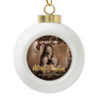 Merry Christmas Family Photo Elegant Gold Script