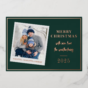 Merry Christmas Family Photo Foil Holiday Card