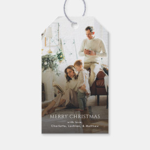 Merry Christmas Family Photo Gift Tags