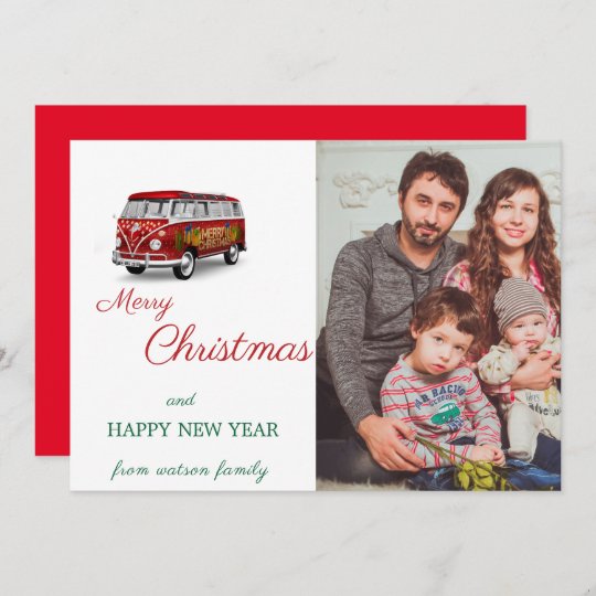 Merry Christmas Family Photo Holiday Card | Zazzle.co.uk