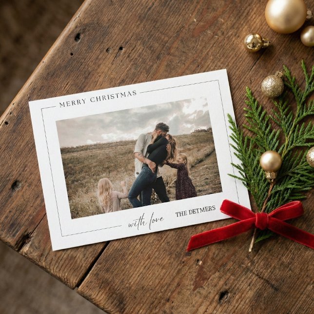 Merry Christmas Family Photo  Holiday Card (Minimalist design with maximum holiday joy.)