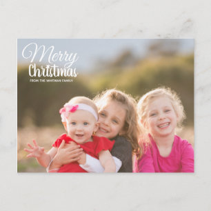 Merry Christmas Family Photo Holiday Postcard