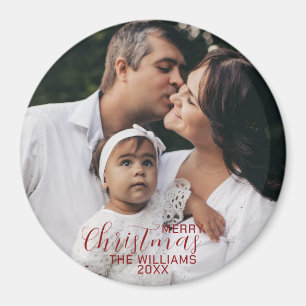 Merry Christmas Family Photo  Magnet