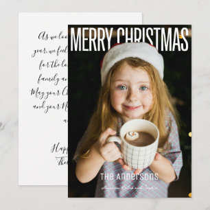 Merry Christmas Family Photo Photopop Simple Holiday Card