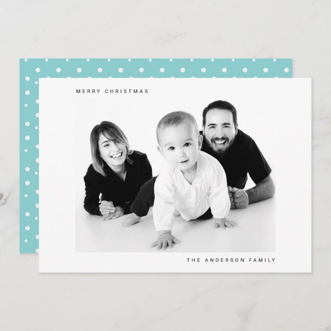 Merry Christmas Family Photo Picture Holiday Card (Front/Back)