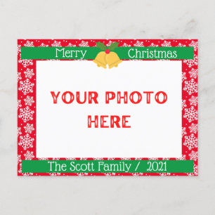 Merry Christmas Family Photo Postcard