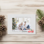 Merry Christmas Family Photo Watercolor Red Truck Holiday Card<br><div class="desc">This family photo christmas card features a family photo and watercolor red christmas truck.  Customise text on the front and back of the card to create your personalised holiday card.  Visit my christmas card collection to view all my options for family christmas and holiday cards.</div>