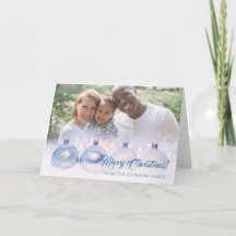 Merry Christmas Family Photo With Baubles