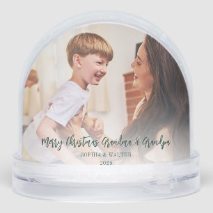 Merry Christmas Family Photos Grandma Keepsake Snowglobe