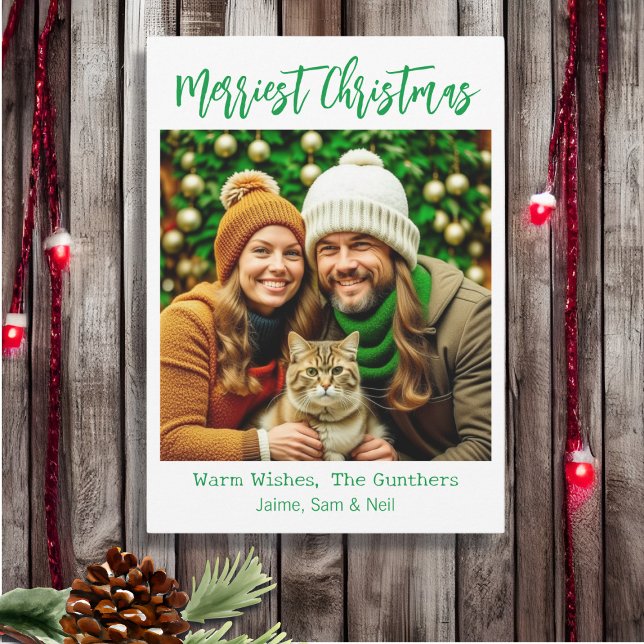 Merry Christmas | Family Picture Personalised Holiday Card (Creator Uploaded)