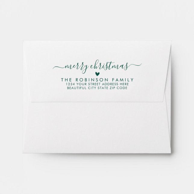 Merry Christmas Family Return Address Envelope (Back (Top Flap))