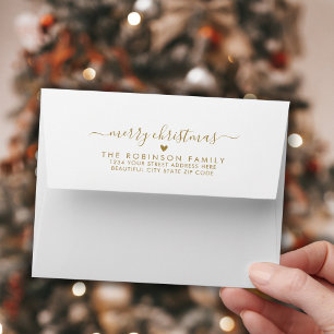 Merry Christmas Family Return Address Envelope