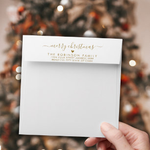 Merry Christmas Family Return Address Envelope